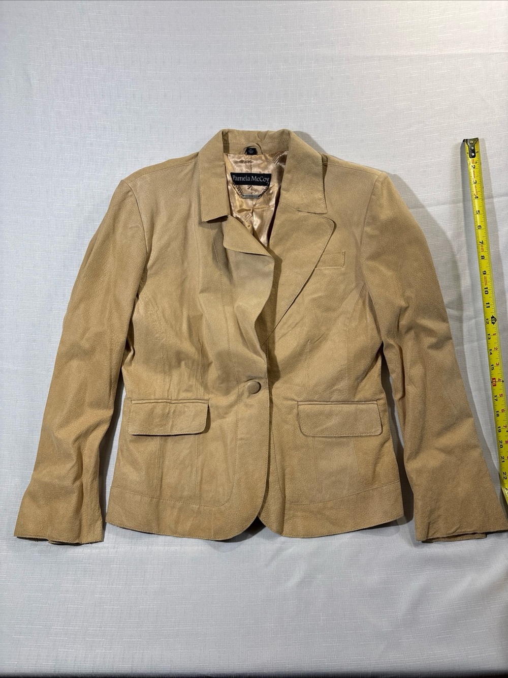 Pamela McCoy Tan Leather Women's Blazer